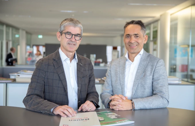 Mag. Ernst Thurnher, CFO Rhomberg Holding und CEO der Geschäftsleitung Rhomberg Bau, und DI Hubert Rhomberg, CEO Rhomberg Holding Mag. Ernst Thurnher, CFO Rhomberg Holding und CEO der Geschäftsleitung Rhomberg Bau, und DI Hubert Rhomberg, CEO Rhomberg Holding